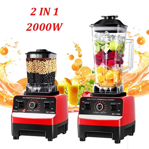 2000W Heavy Duty Commercial Blender Stationary Mixer Food Processor Ice Smoothies for Kitchen High Power Juicer Blender BPA Free