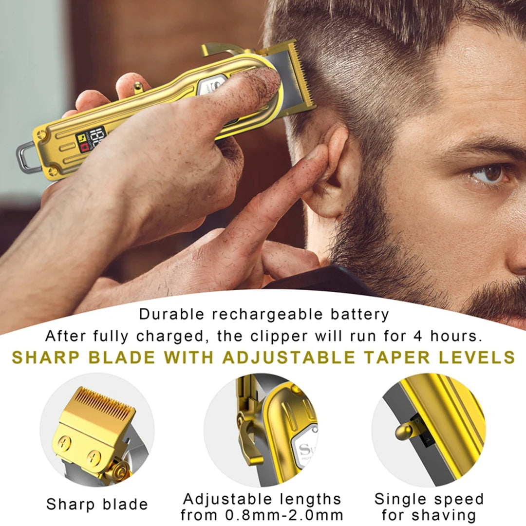 Surker 2025 Gold Trimmer for Men Barber Shop Hair Clipper Razor  USB K7S