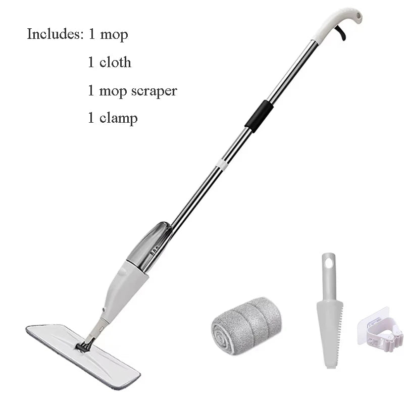 Spray Mop Rotating with Refillable Bottle Washable Microfiber Pad Wet Mops