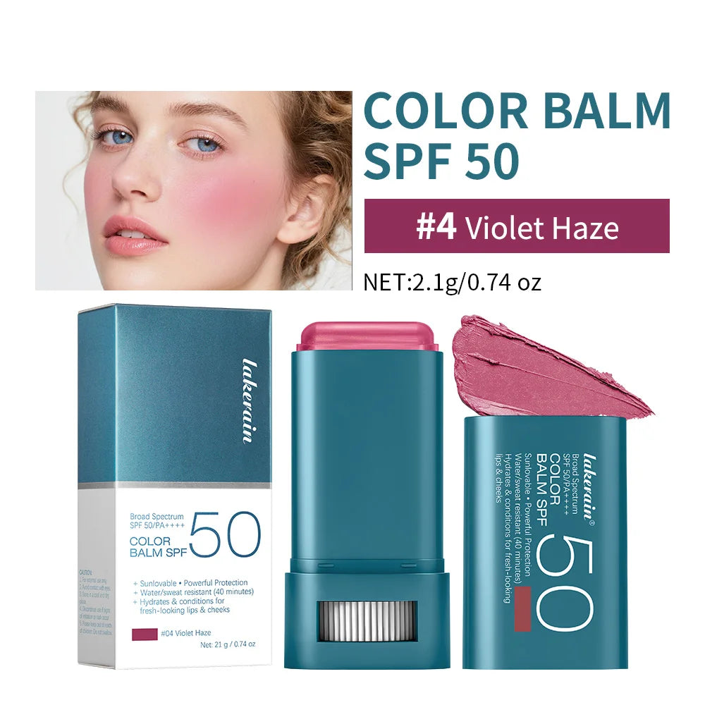 8 Color Balm SPF 50 Mineral Sun Lip & Cheek Tint Hydrating Water Resistant Long Lasting Buildable Blush Natural Makeup