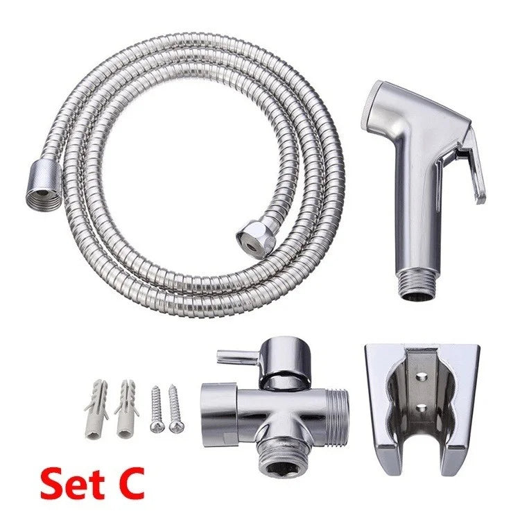 Toilet Brush Handheld Spray Gun Sprayer Kit DN15 Stainless Steel Hand Bidet Faucet