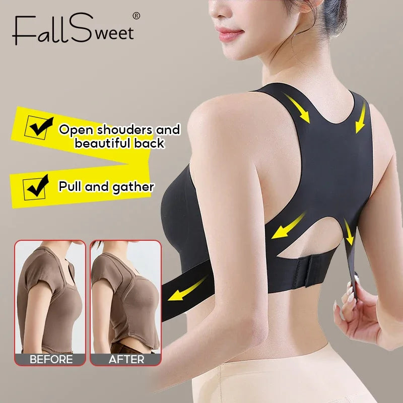 Wireless Posture Correction Bra for Women, Seamless Push-Up