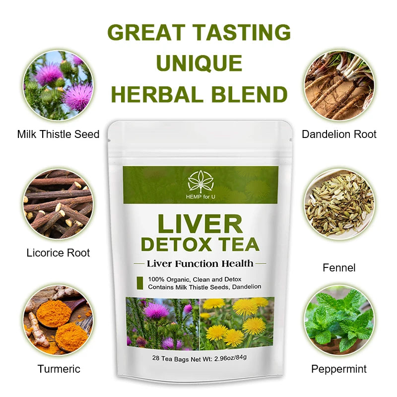 100% Liver Detox Drink Contains Natural Plants Milk Thistle and Dandelion