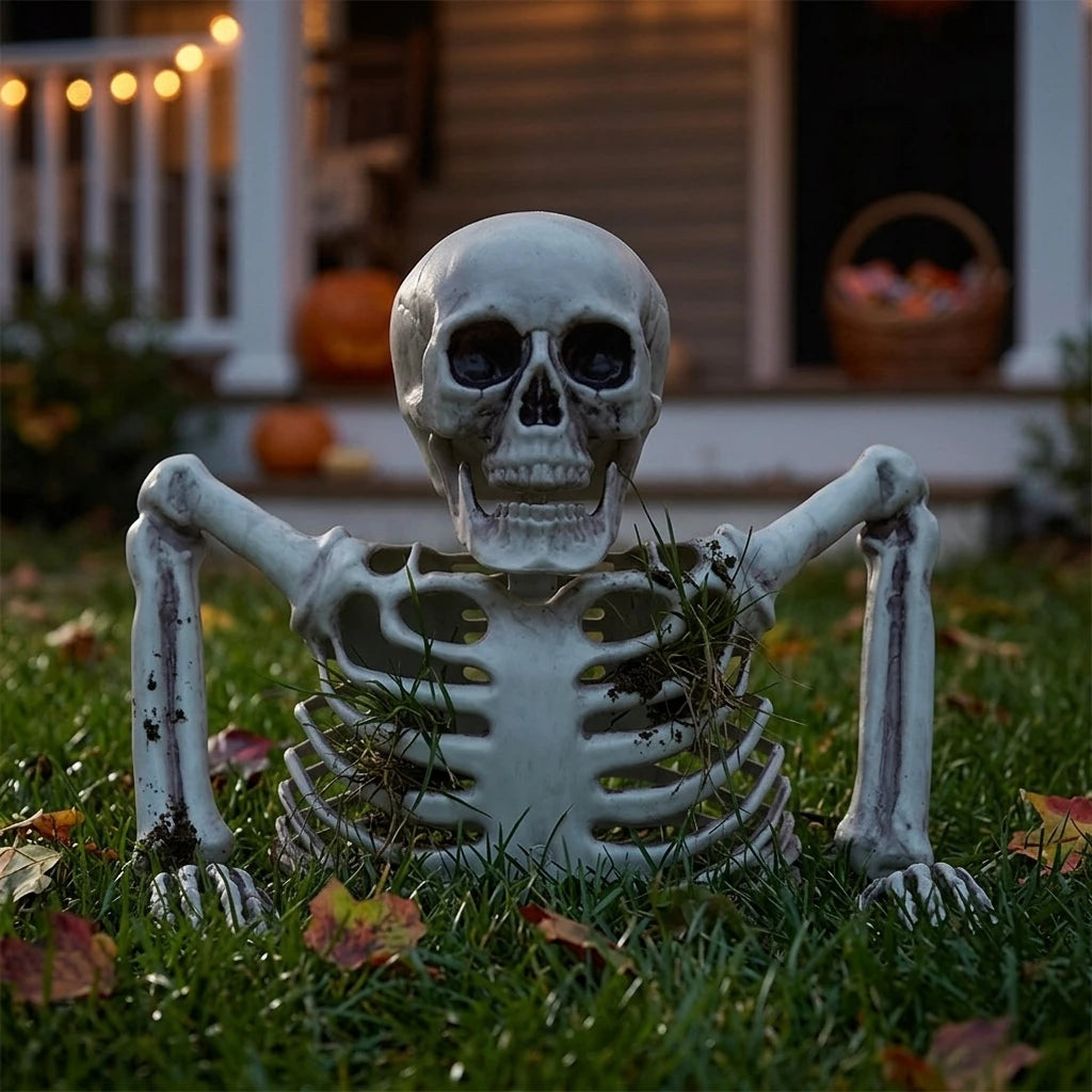 Halloween Realistic Skeleton Ornament with Movable