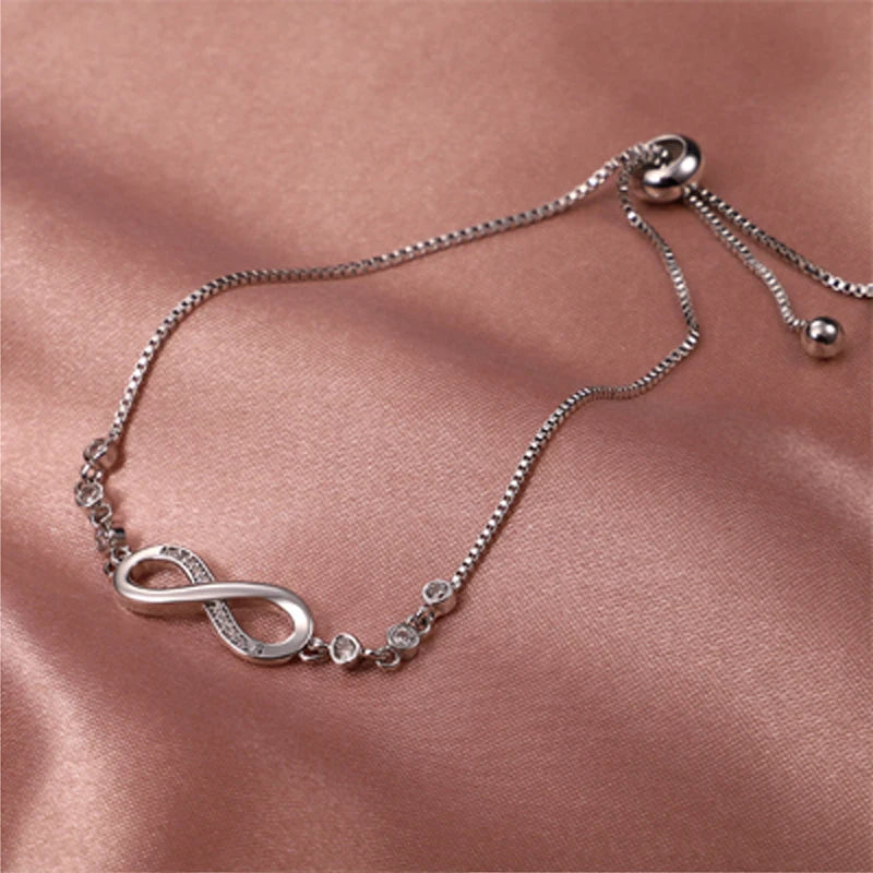 Sparkling Star Bracelet 925 Silver Original One-Size-Fits-All Soft Links Bracelet Zircon Chain For DIY Charms Jewelry Gift New