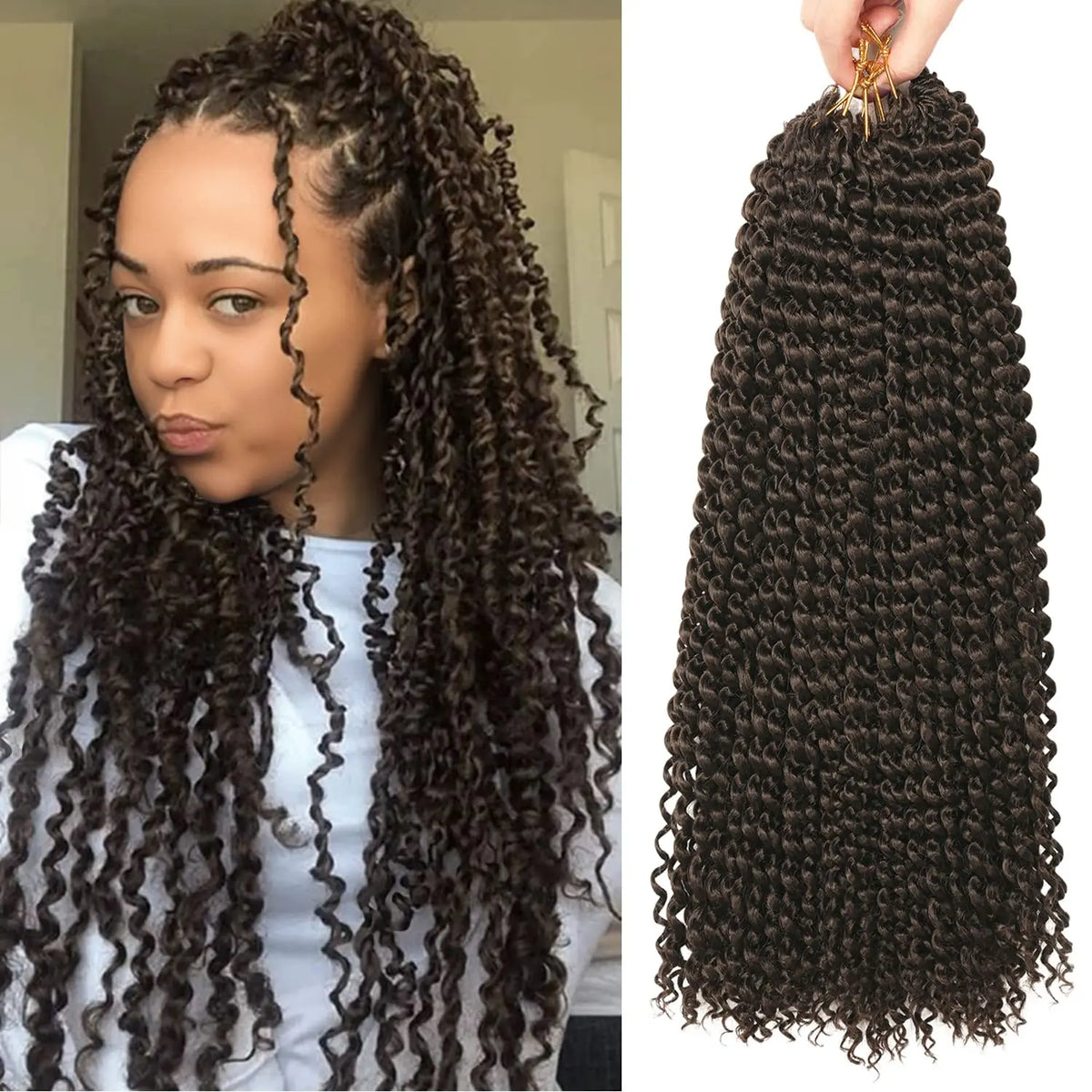 Passion Twist Crochet Hair 22Inch 7Pack Water Wave