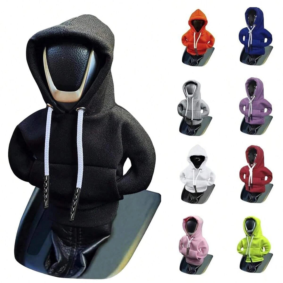 Car Gear Shift Lever Cover Hoodie Sweatshirt Creative Decorative Protection for Transmission Stick Shift Hand Brake