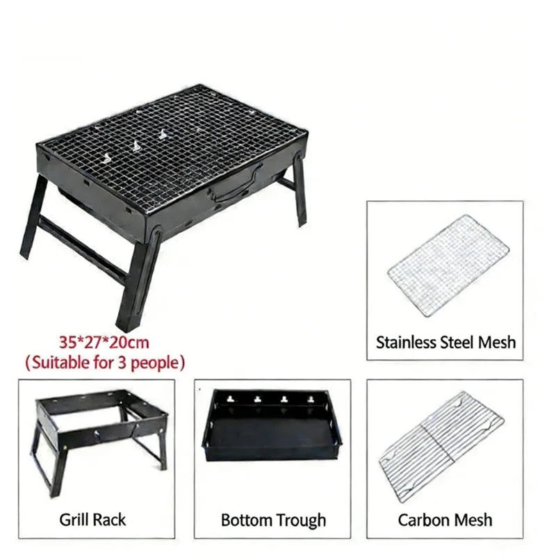 Folding Barbecue Grill Outdoor Portable Barbecue Grill Household Charcoal Wood-fired Barbecue for Outdoor Grilling Cooking