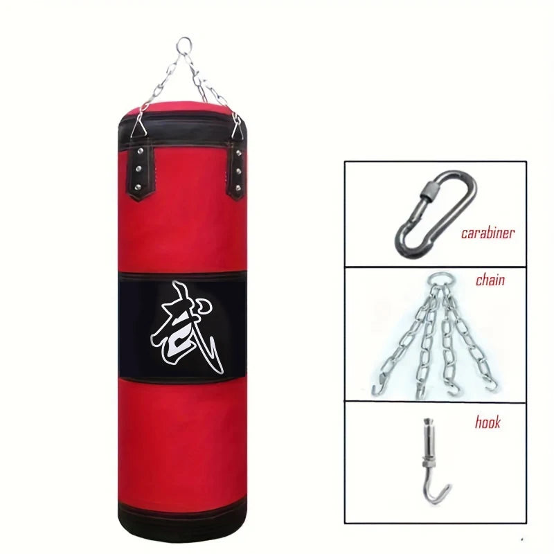 Punch Sandbag Heavy Boxing Punching Bag with Ceiling Hook Steel Chain Fitness Training MMA Kickboxing Muay Thai Karate Taekwondo