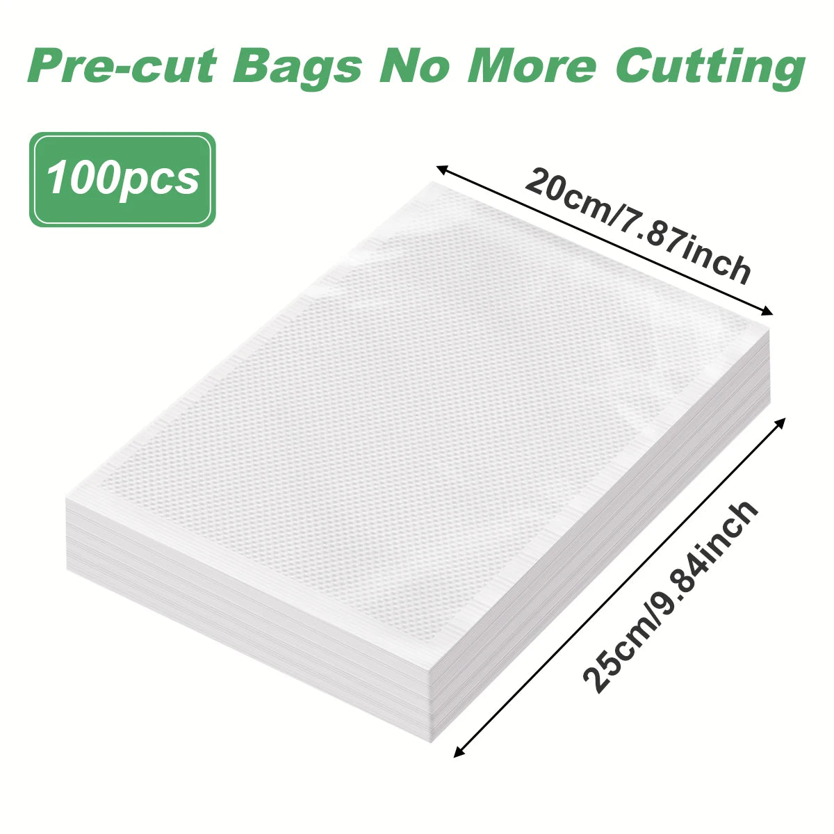 Vacuum Sealer Bags, Food Storage Pouches, Freshness Preservation for Kitchen, Compatible with Vacuum Sealer Machine Accessories