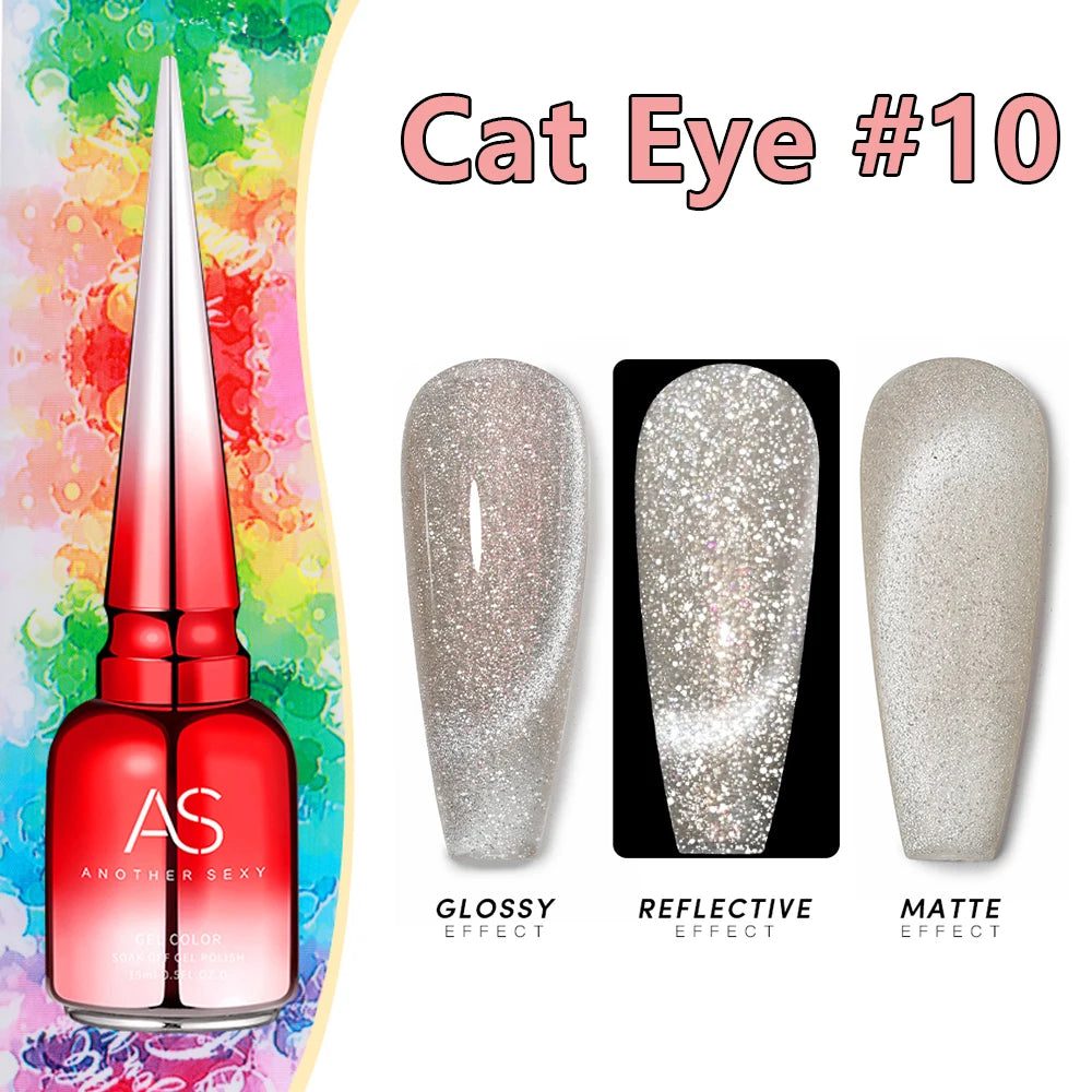 AS 15ml Cat Magnetic Gel Nail Polish Cat Eye Glitter