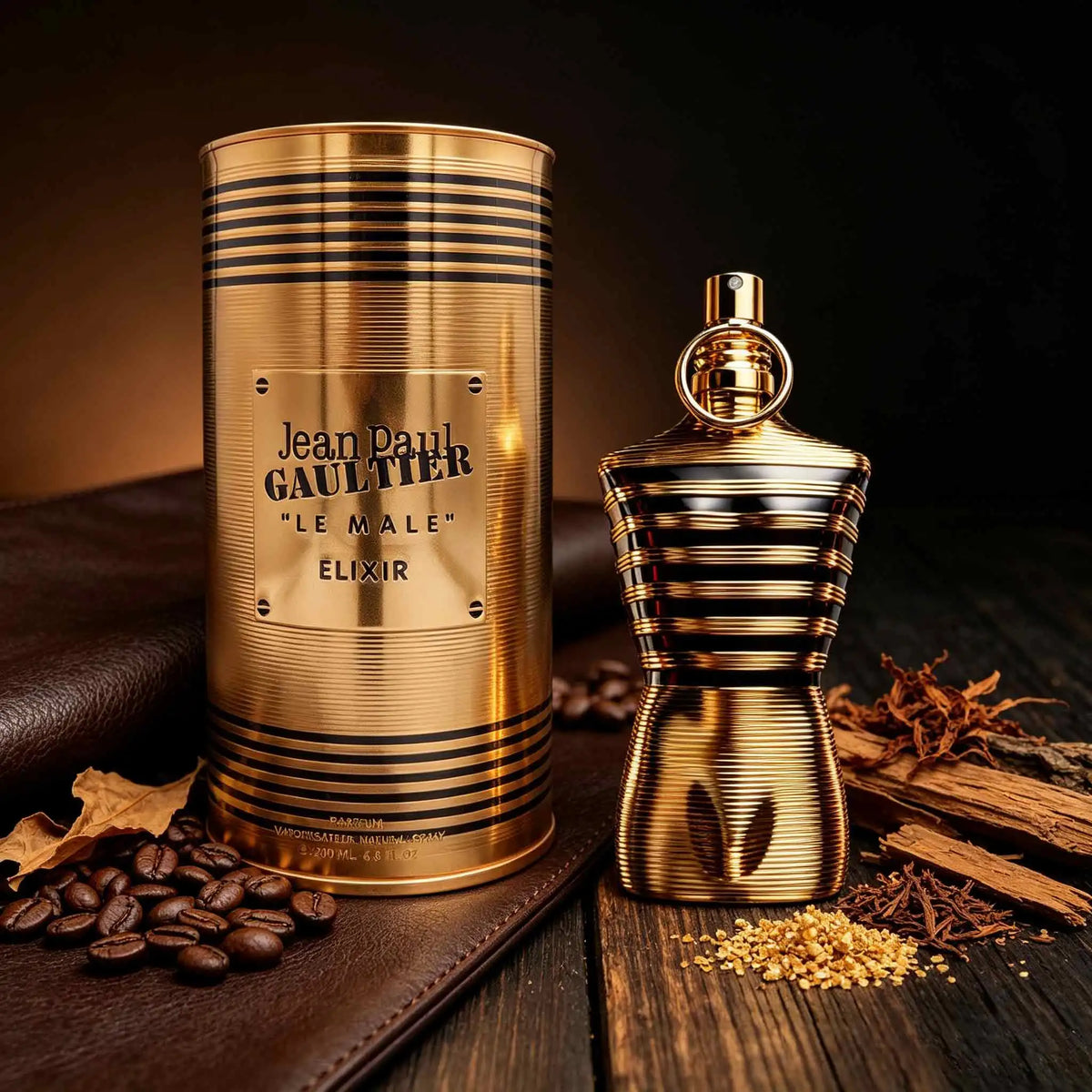 Jean Paul Gaultier Le Male Elixir Comes With Eye‑catching Golden Sculptural Bottle.