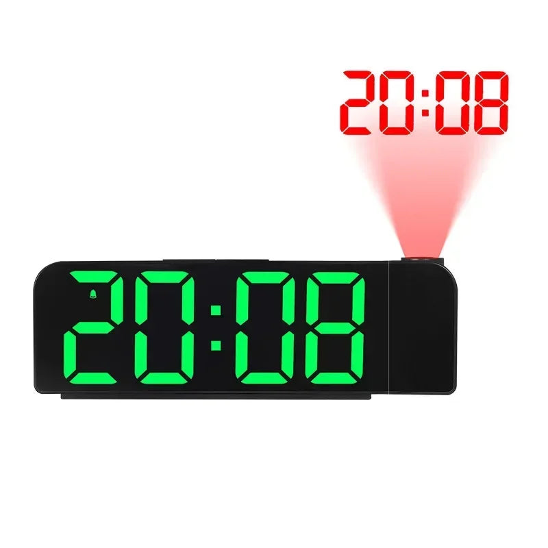 180° Rotation Digital Projection Alarm Clock LED Display