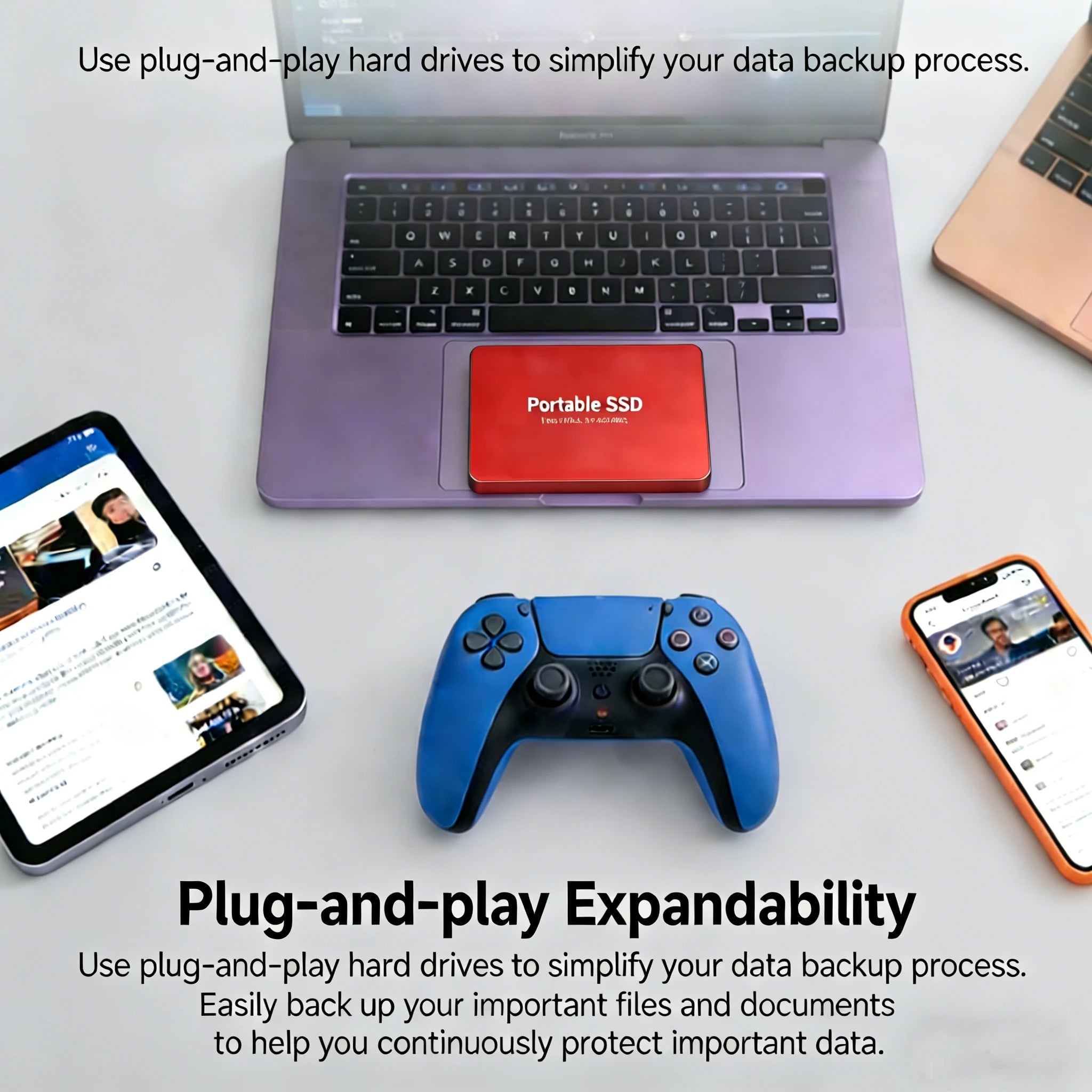 16TB External Solid State Drive Portable SSD USB 3.1 Type-C High-Speed Data Transfer Secure Storage for Important Files