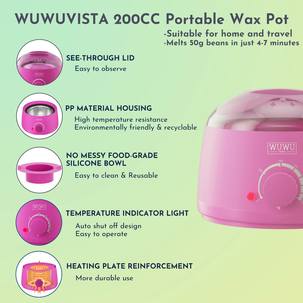 WUWUVISTA 23-Piece Waxing Kit Hair Removal Set with Wax Warmer