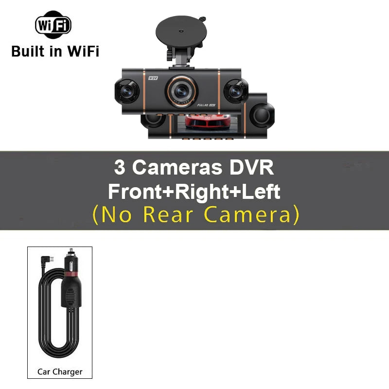 Wifi-4 Lens 360 Degree Dash Cam For Cars Car DVR 1080P 4-Channel Front Camera Video Recorder Rear View Camera Night Vision