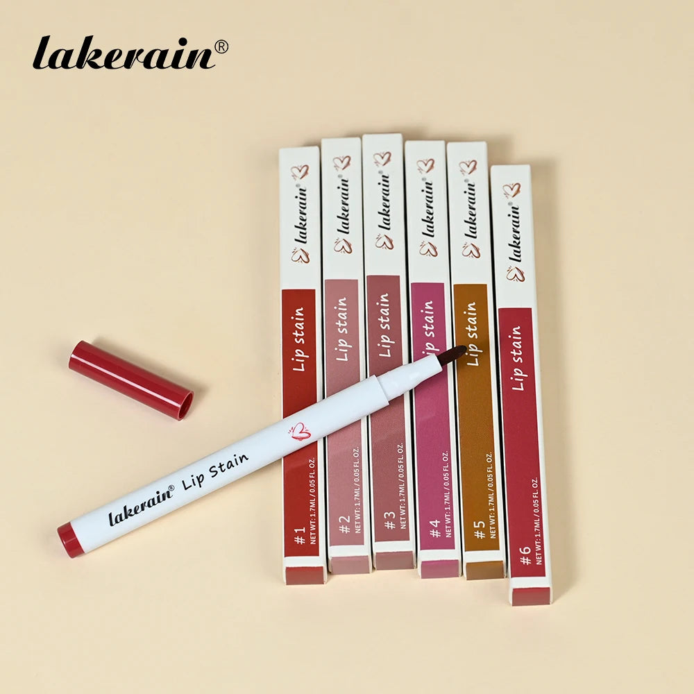 6Colors Lip Stain Pencil Liquid Lip Liner Waterproof Plumping Lip Tint