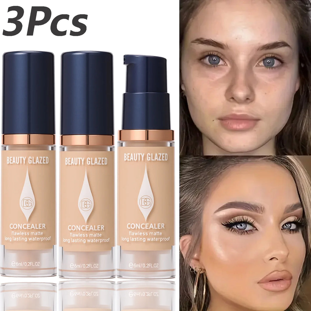 3Pcs/Set Full Coverage Concealer Foundation Long Lasting Waterproof