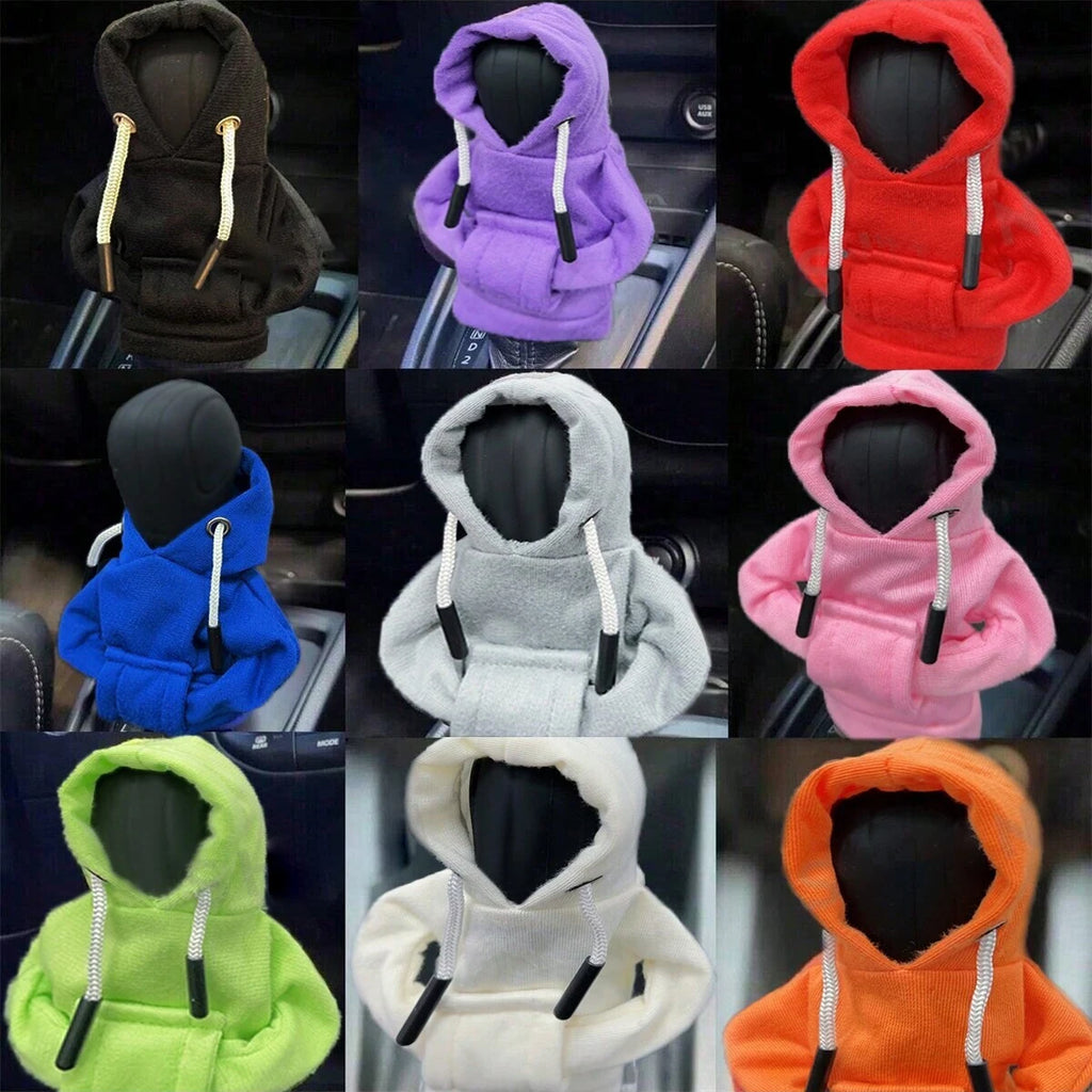 Car Gear Shift Lever Cover Hoodie Sweatshirt Creative Decorative Protection for Transmission Stick Shift Hand Brake