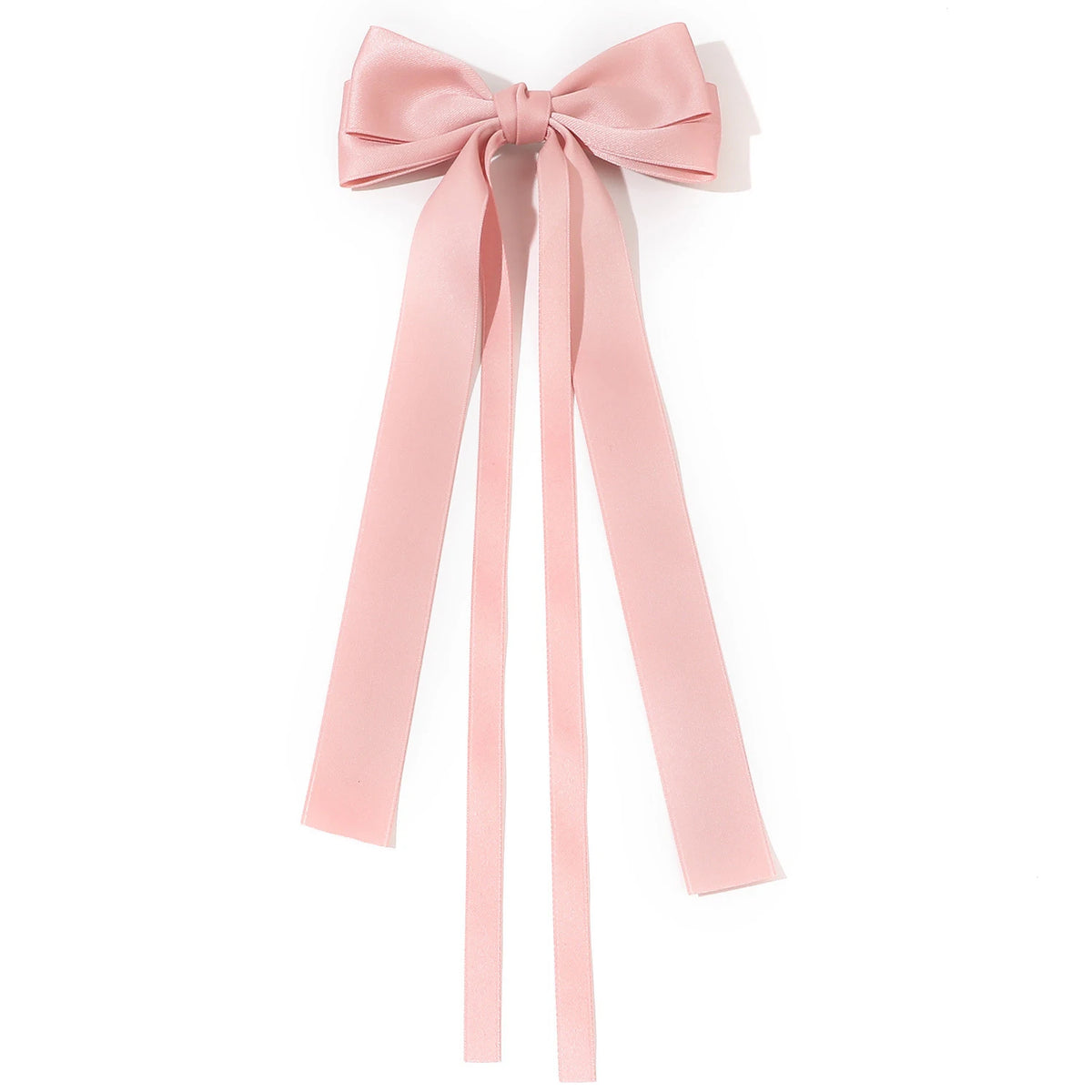Solid Double Bowknots Hair Clips Women Long Ribbon Bow