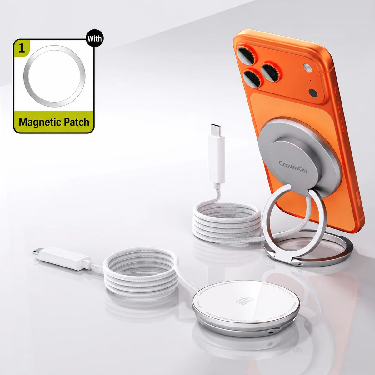 Qi2.2 Magnetic Wireless Charger Stand Foldable 25W Fast Charging with 47.2
