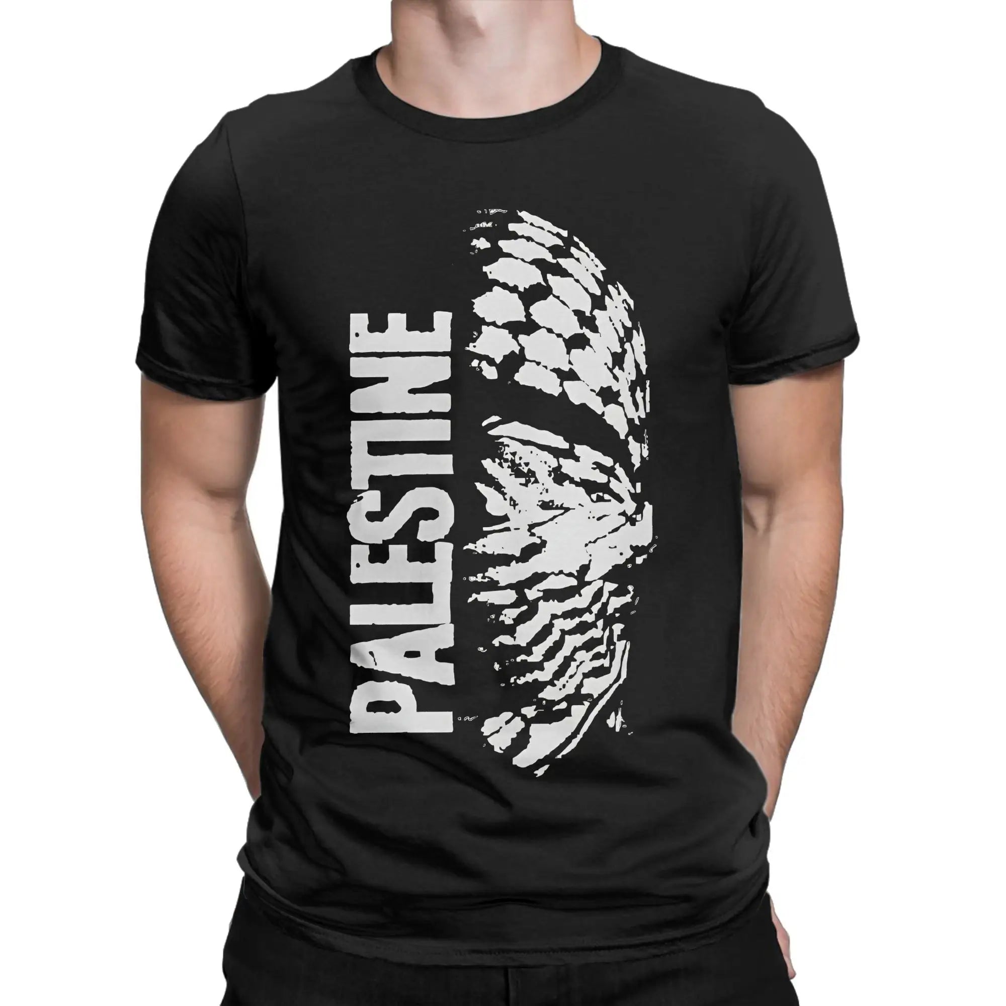 Men's Palestine Map  T Shirts  Cotton Clothing Novelty Short Sleeve Crewneck Tee Shirt Plus Size T-Shirts