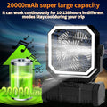 Camping Ceiling Fan 20000Mah Rechargeable Camping Circulator with Light and Remote Control Cool Air Circulation Camping Fan