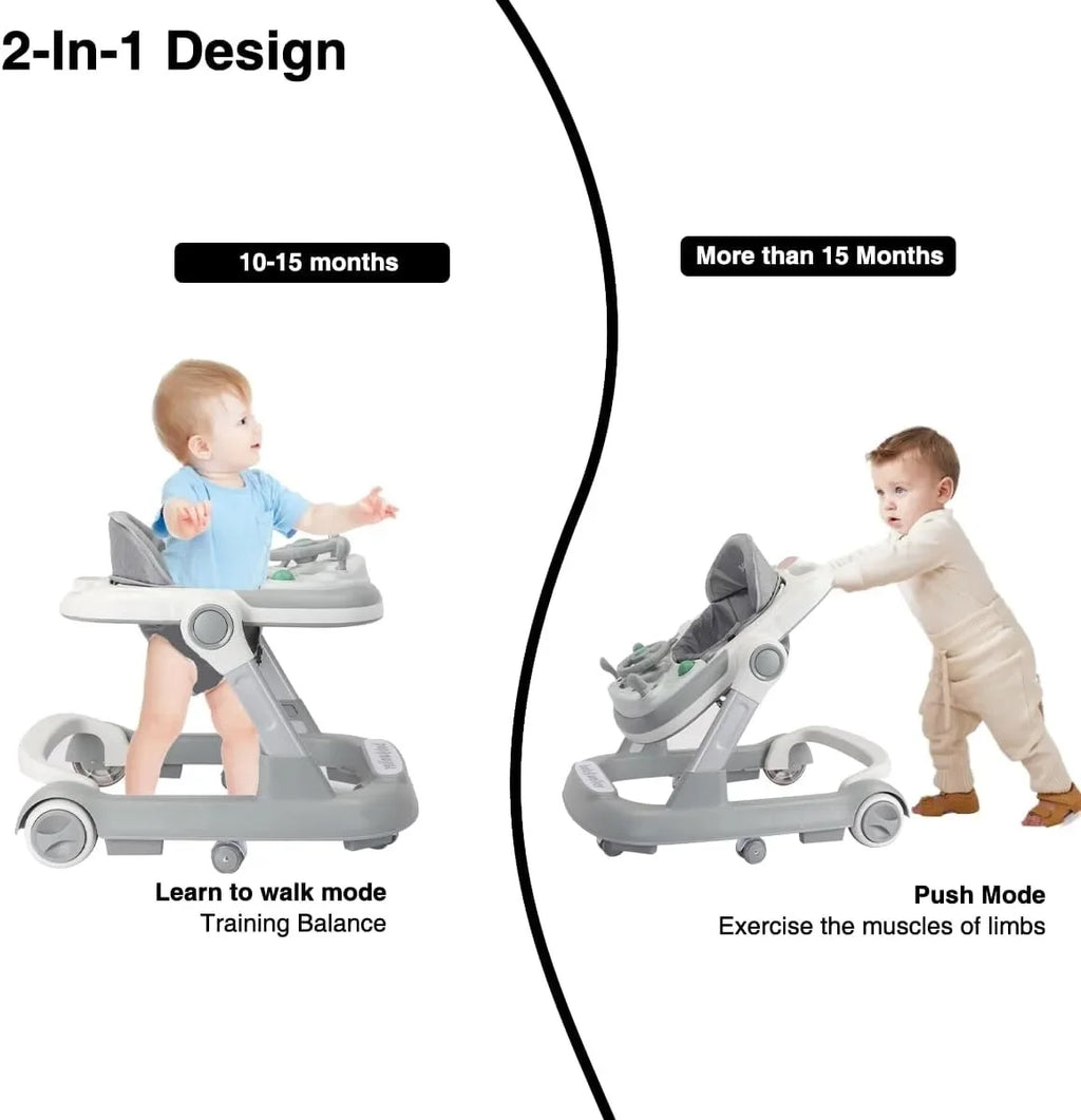 2 in 1 Baby Walker, Toddler Baby Push Walker with Removable Feeding