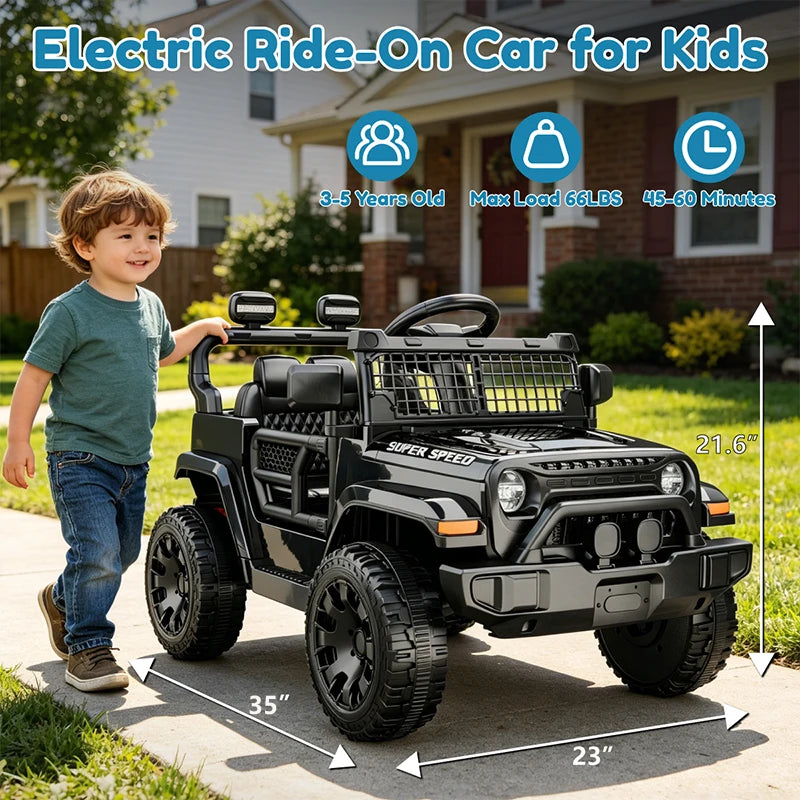 12V Ride On Car for Kids, Electric Ride On Toy with Parent Remote Control