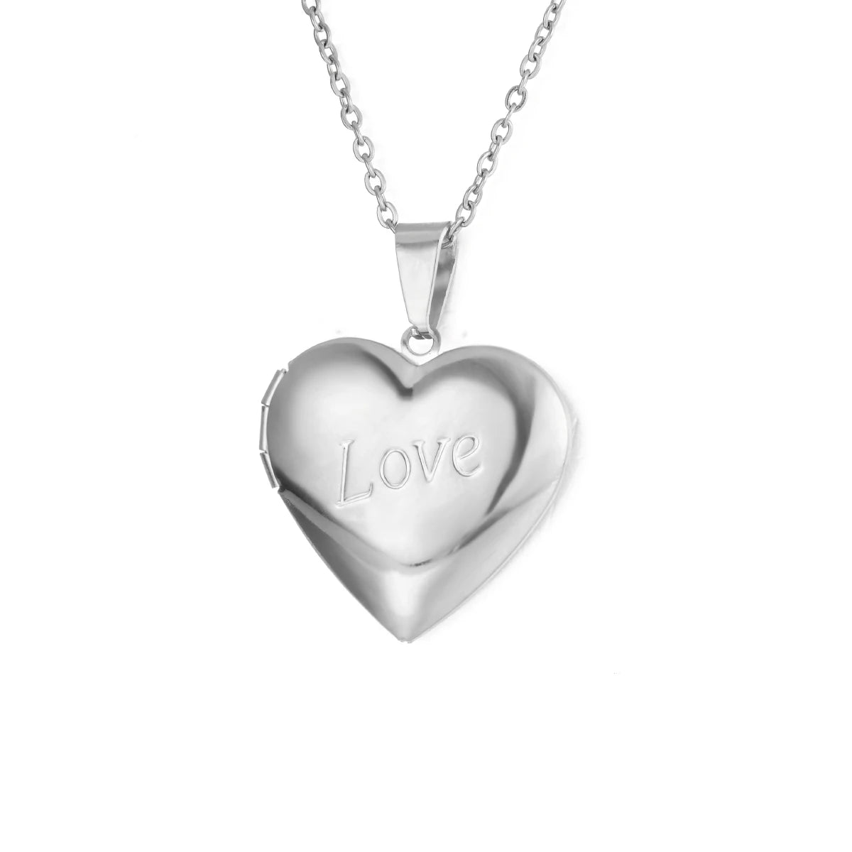 Fashion Stainless Steel Love Heart Locket Pendants Can Place Photos Necklace For Friend Family Customized Jewelry Gifts