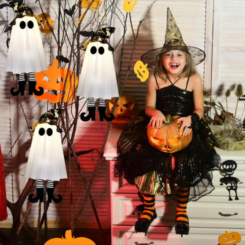 1/3pcs Halloween LED Light Up Witch Ghost Hanging