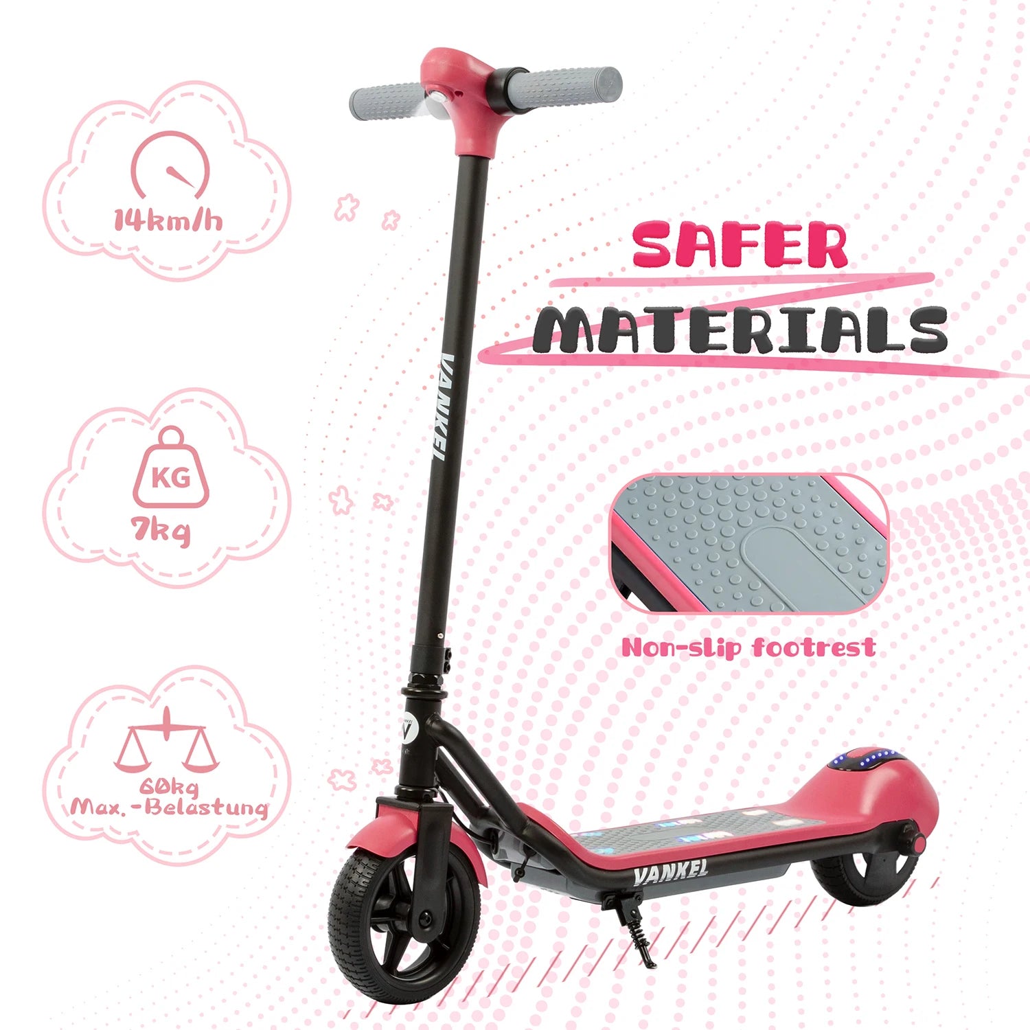 Sinaopus 6.5 Inch Kids Electric Scooter 110W, Foldable E-Scooter for Kids 6+, Bluetooth Music, LED Lights, 14km/h for Boys & Girls,Safe Riding for Children Scooter