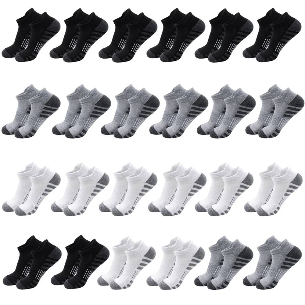 6/24 Pairs Cushioned Breathable Ankle Athletic