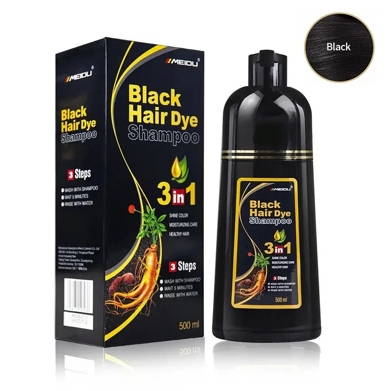7 Colors 3 In 1 Quick Hair Dye Shampoo Instant Coloring Shampoo Gray White Cover Natural Plant Fast Dye Long Lasting Dye Shampoo