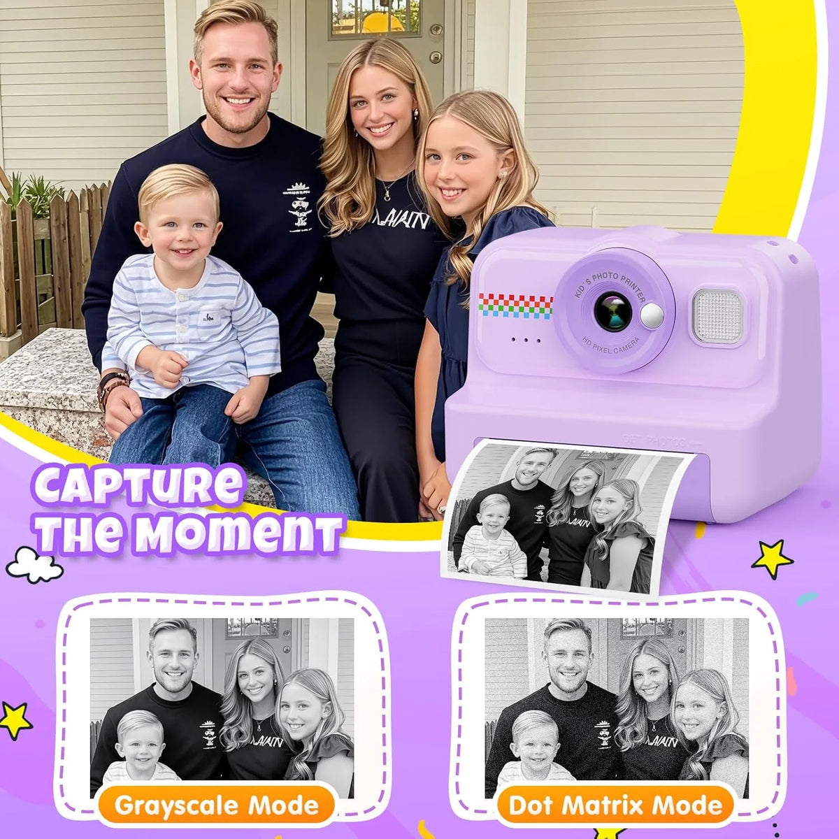 Kids Camera Instant Print, 1080P HD Instant Print Camera for Kids