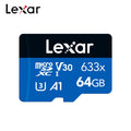 Lexar 633x Micro SD Card 128GB 256GB 64GB SDXC V30 U3 Class 10 A1 with 100MB/s Read Speed for Smartphone Tablet Action Camera