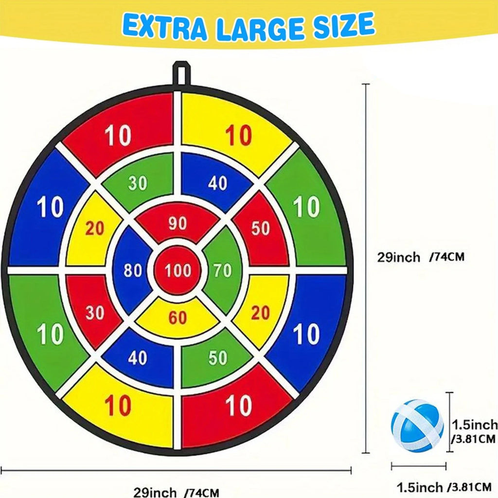 73.66cm Large Dart board for Kids with Sticky Balls Indoor Outdoor Fun Family Party Game