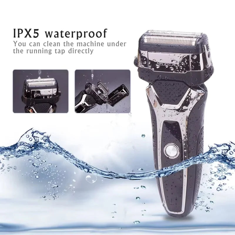 Surker Electric Shaver for Men Rechargeable Intelligent Reciprocating Type Razor Washable Digital LCD Display Shaving Machine
