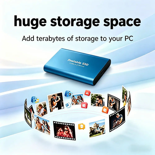 16TB External Solid State Drive Portable SSD USB 3.1 Type-C High-Speed Data Transfer Secure Storage for Important Files