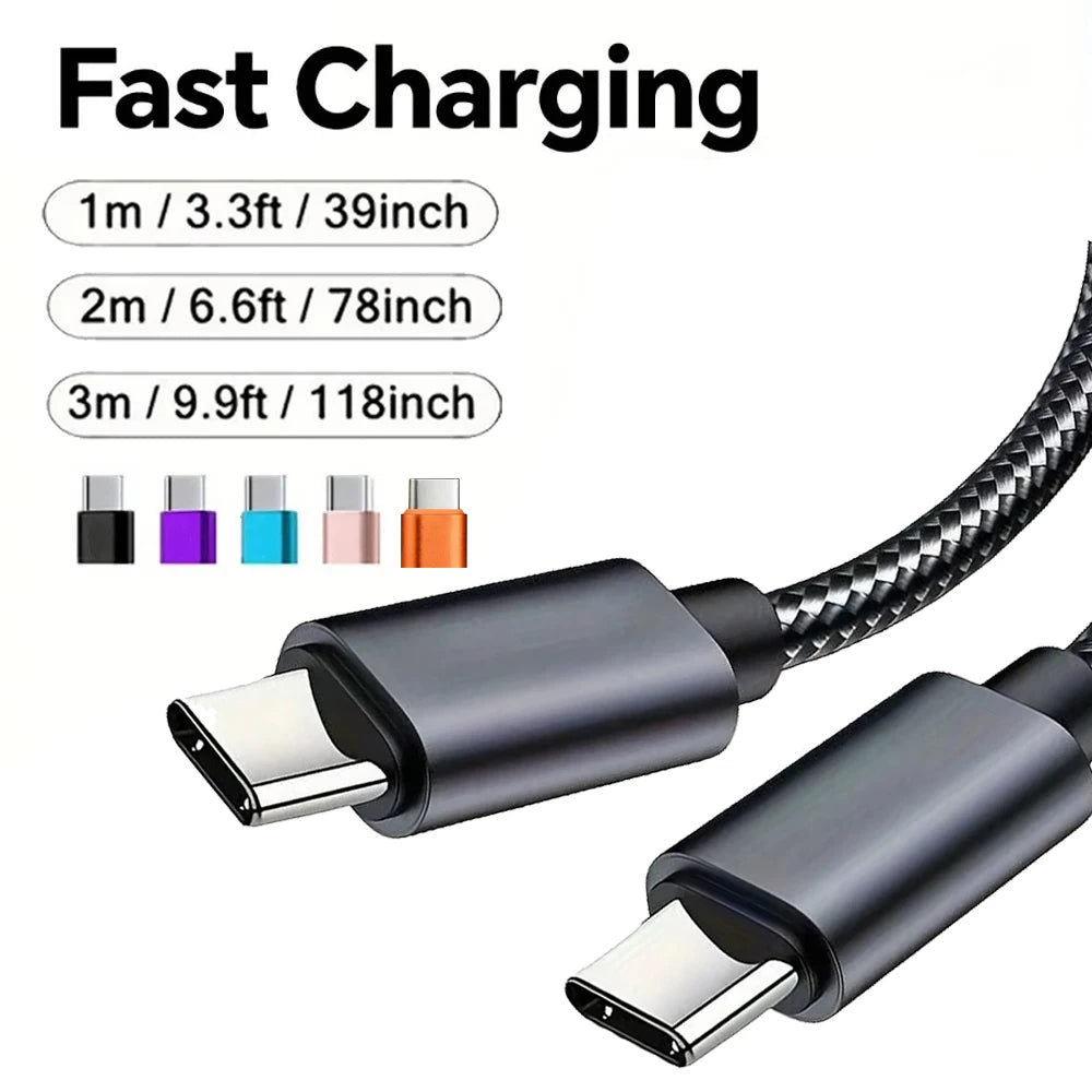 Nylon Braided 60W Type C Wire For iphone 15 16 17 pro max