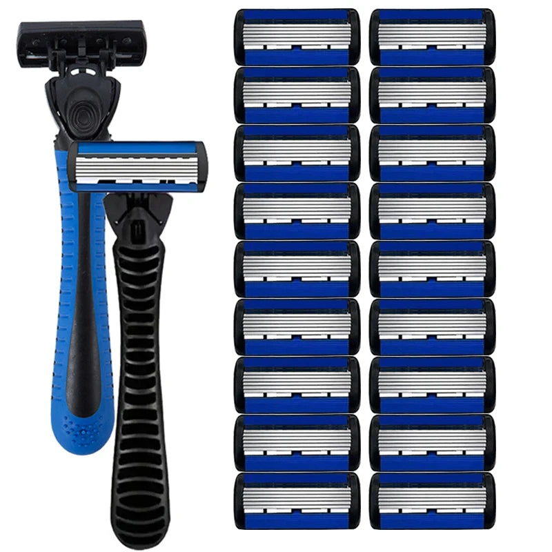 6-layer Stainless Steel Blade Men Razor Washable For Travel For Home