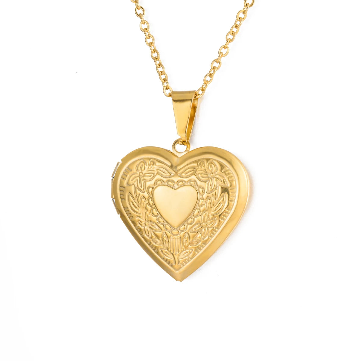 Fashion Stainless Steel Love Heart Locket Pendants Can Place Photos Necklace For Friend Family Customized Jewelry Gifts
