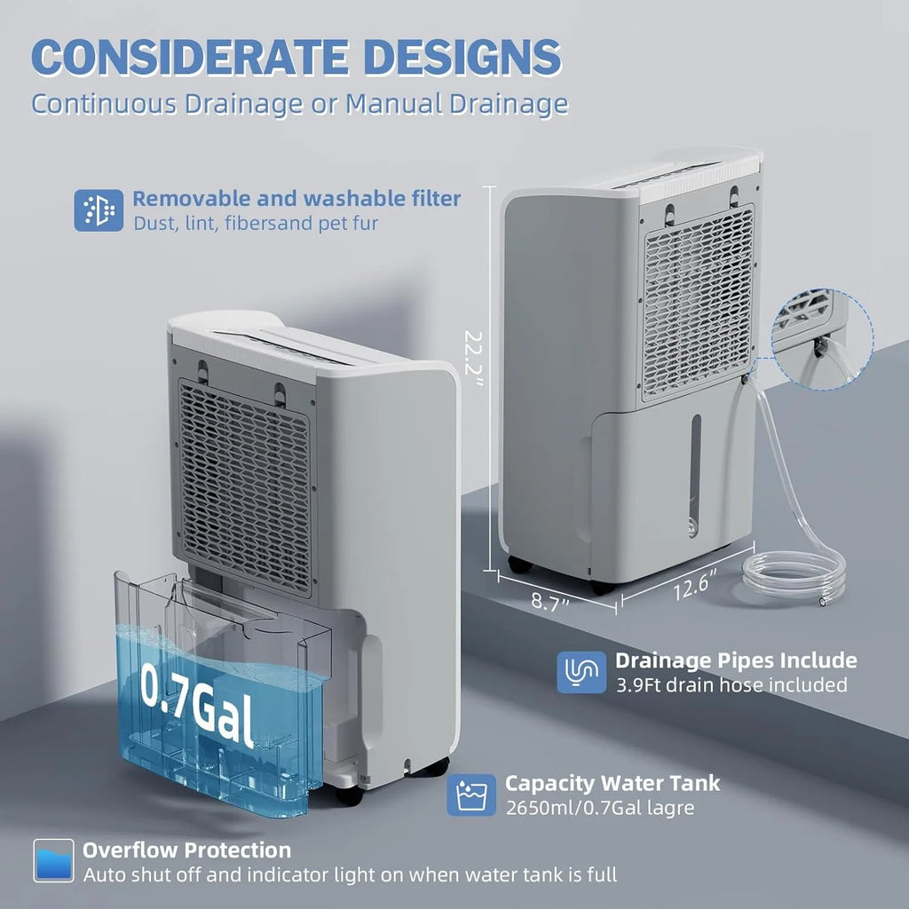 AIRPLUS 70 Pint Dehumidifier for Home Basements Large Room, 4500 Sq.