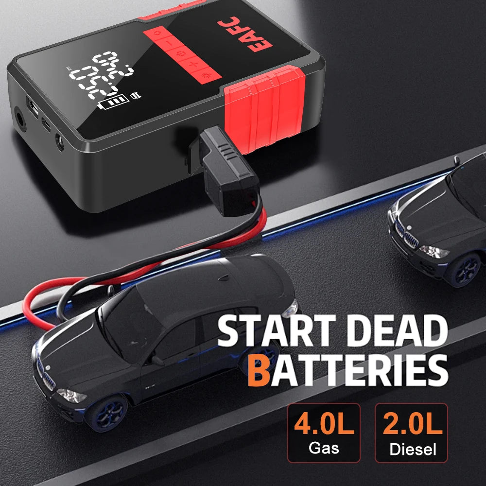 EAFC Portable 1200A Jump Starter with 150PSI Air Pump Power Bank 4 in 1