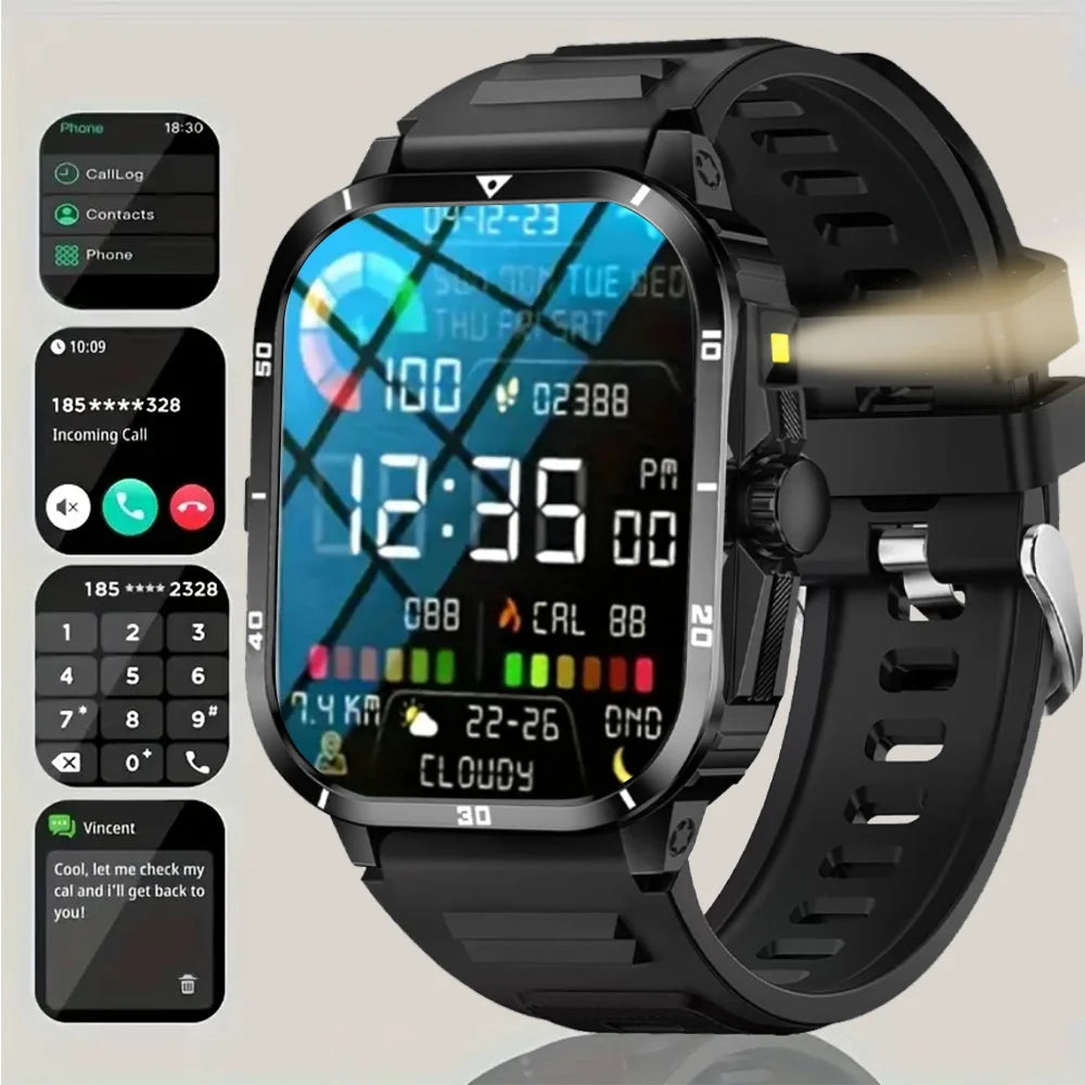 Outdoor Men'S Smart Watch 2.01 Inch Full Touch Screen Display, Wireless Call, Multiple Sports Modes