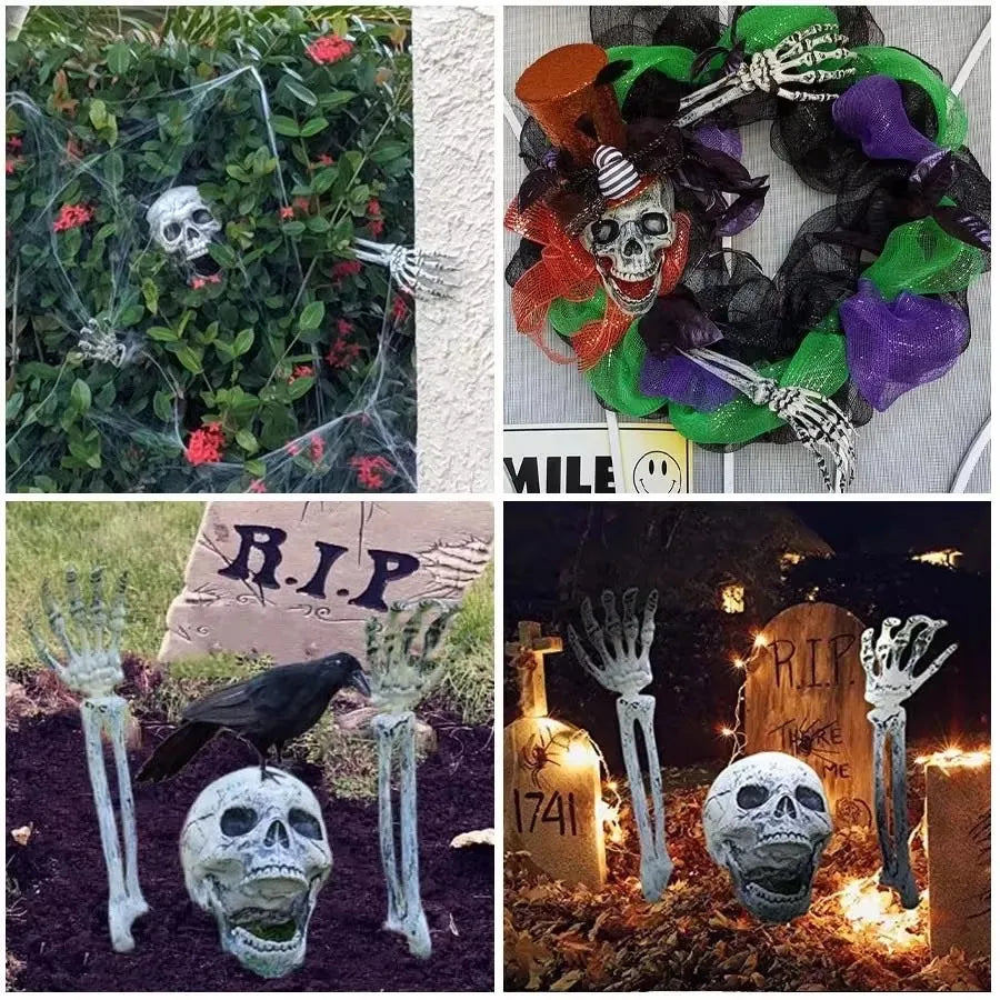 Halloween Realistic Skull Bone Holiday Decoration Props Home Garden