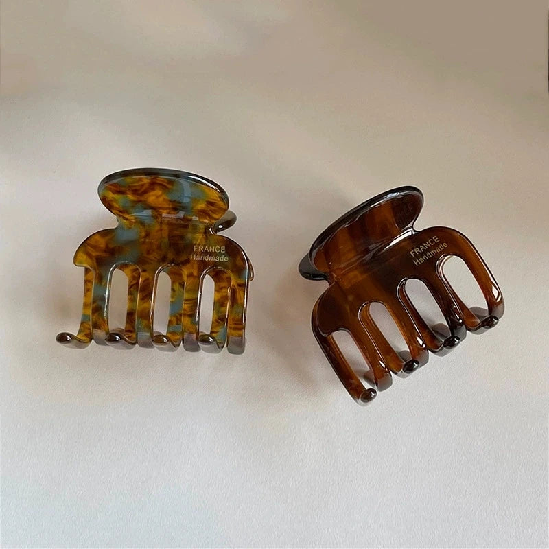 2025 Retro Hollowed Out Acetate Grab Clip Elegant Korean Crab