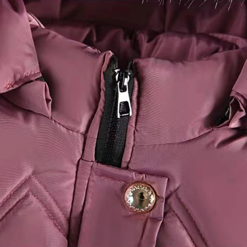 4 5 6 8 10 Years Winter Girls Coat Keep Warm Thicken Kids Jacket Hooded Zipper