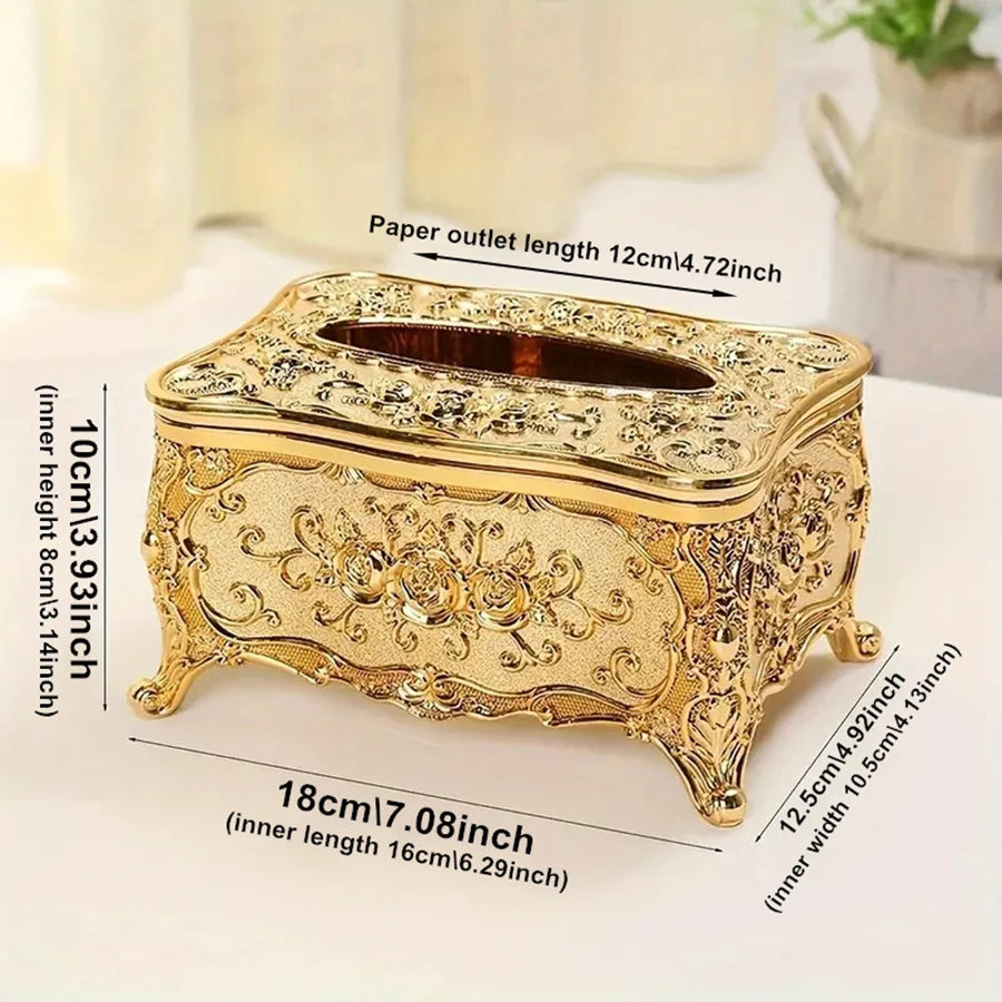 European Rose Tissue Box For Home, Kitchen, Living Room, Bedroom, Hotel, Restaurant, Napkin Extraction Box, Plastic Storage Box