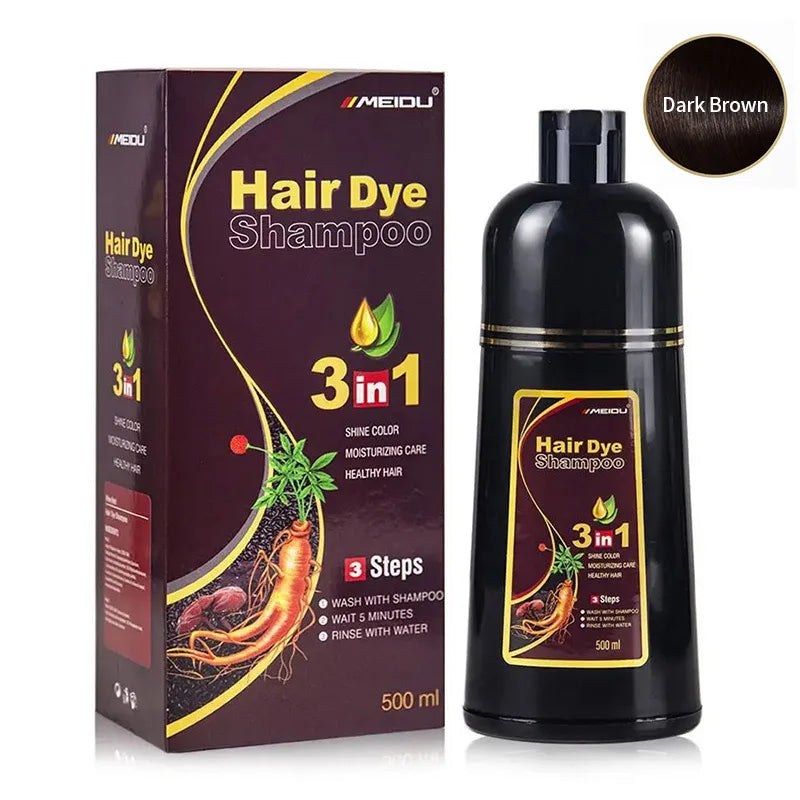 7 Colors 3 In 1 Quick Hair Dye Shampoo Instant Coloring Shampoo Gray White Cover Natural Plant Fast Dye Long Lasting Dye Shampoo